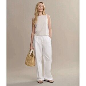 Jenni Kayne Paloma Pant NWT White Cotton Relaxed Fit Women’s Size Medium Casual